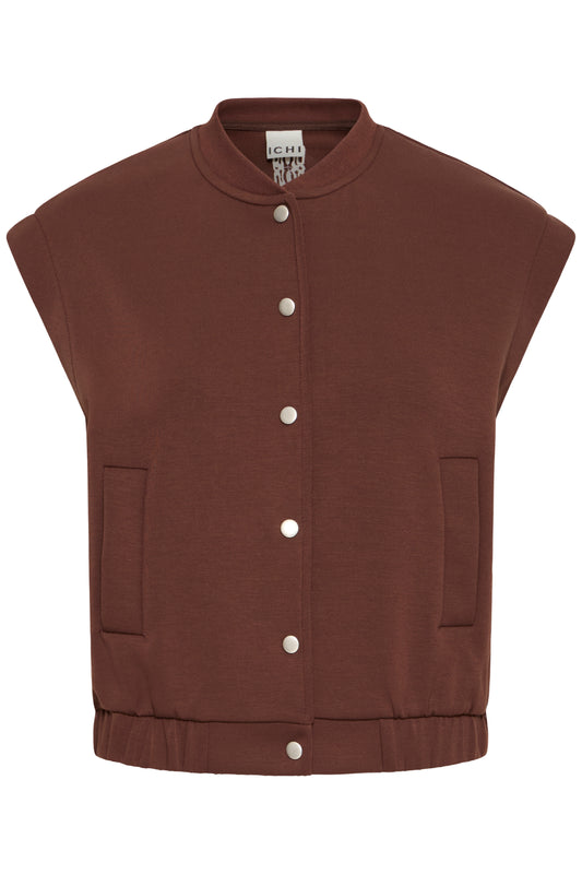 Ichi Cozy Waistcoat Brown Beige