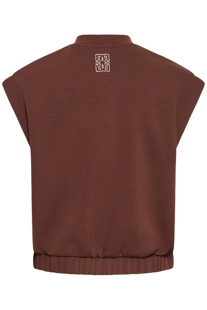 Ichi Cozy Waistcoat Brown Beige