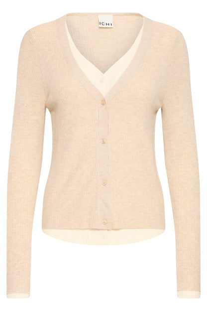 Ichi Fama Cardigan Toasted Coconut