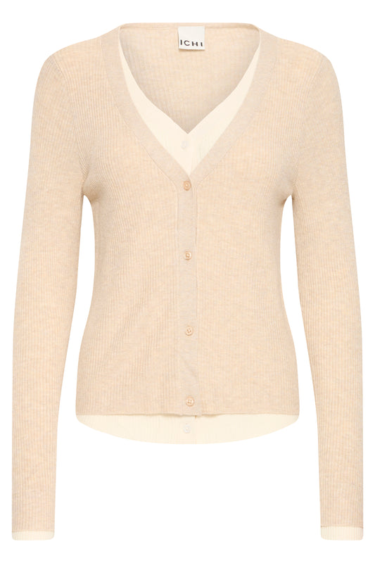 Ichi Fama Cardigan Toasted Coconut