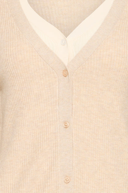 Ichi Fama Cardigan Toasted Coconut