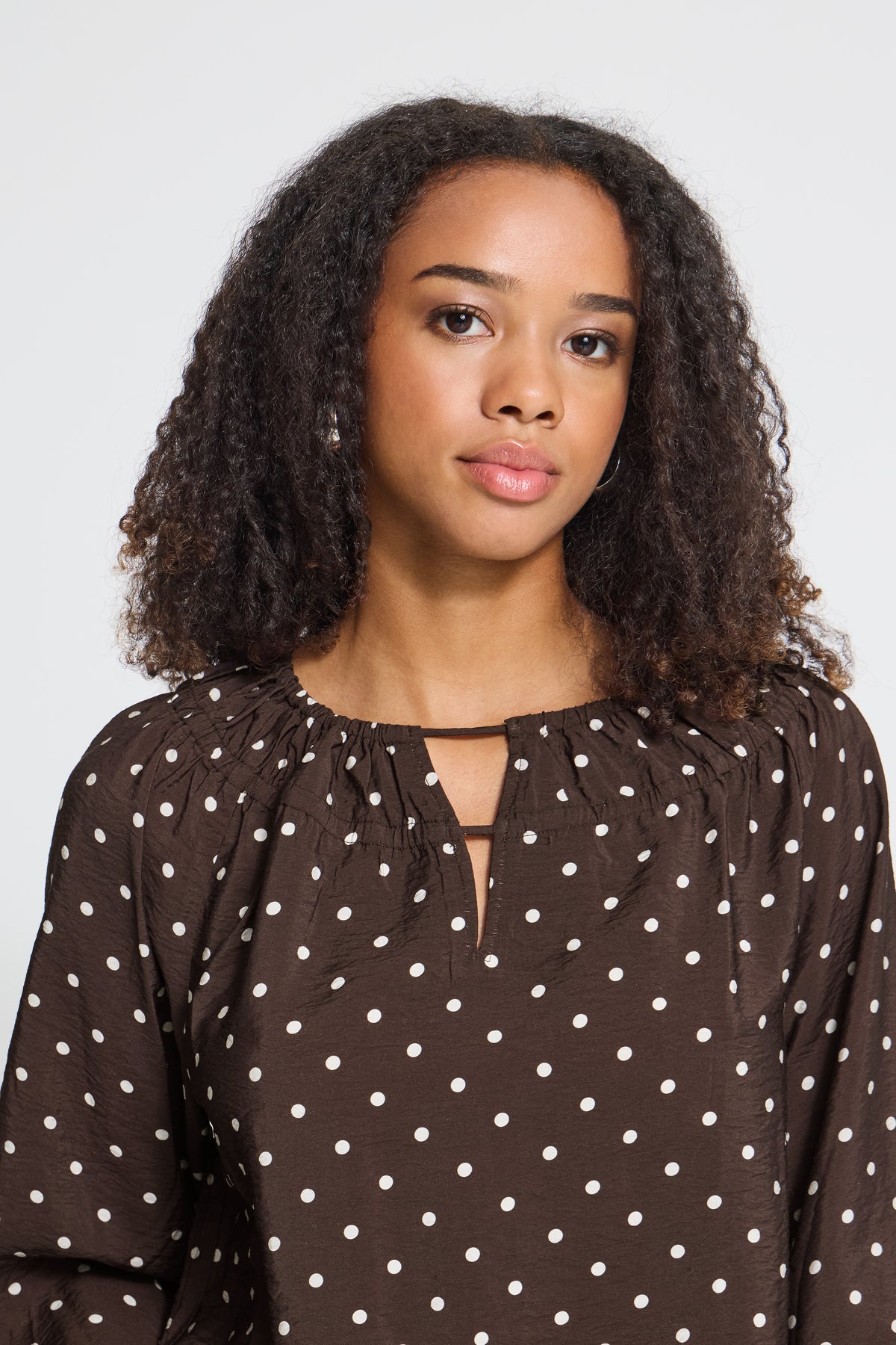 Ichi Forana Blouse Coffee Bean / Birch Dot