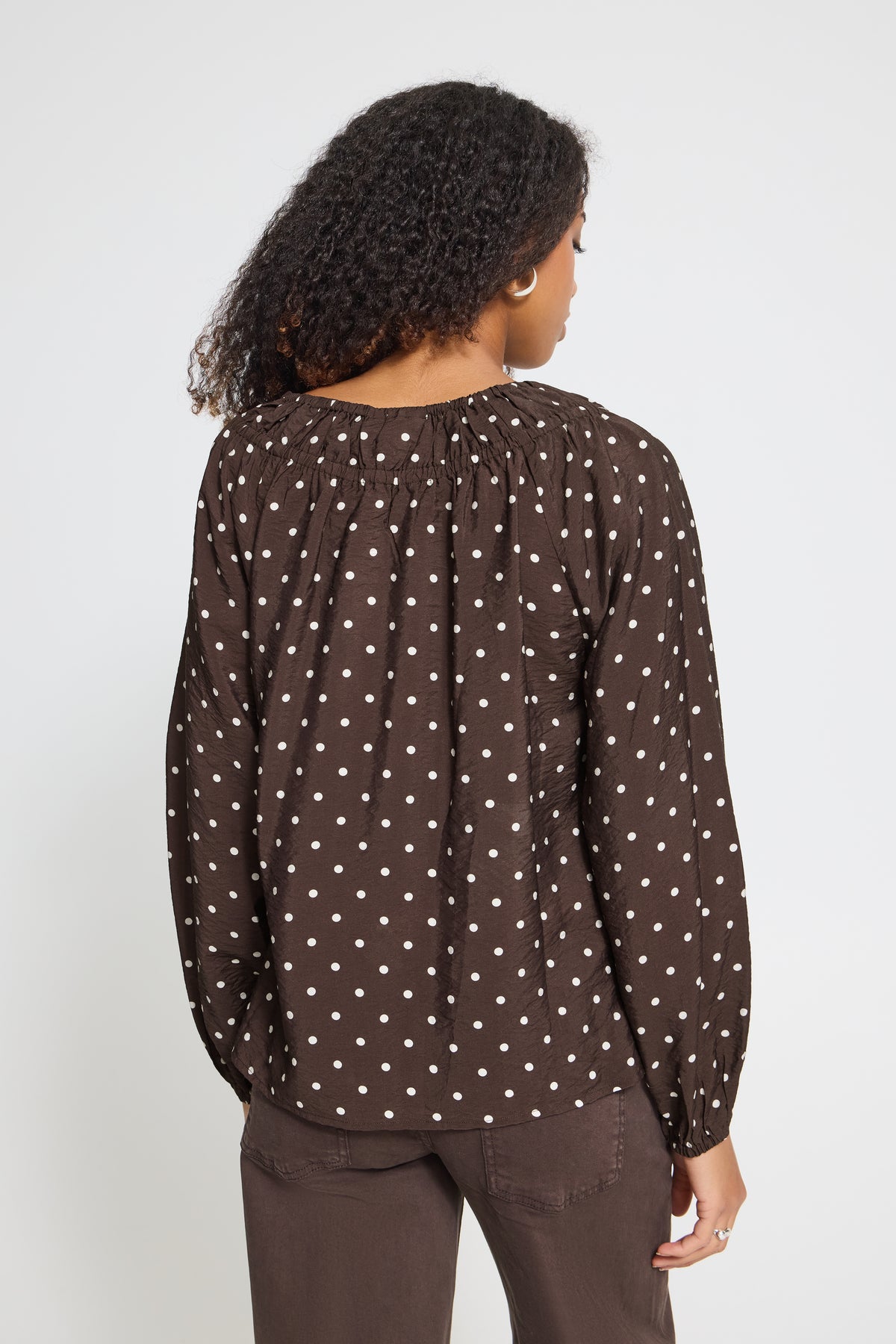 Ichi Forana Blouse Coffee Bean / Birch Dot