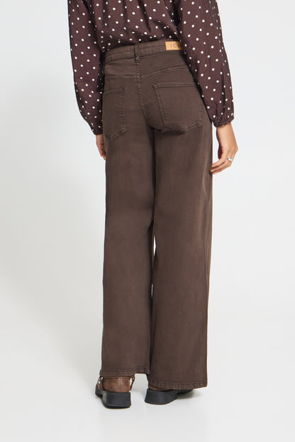 Ichi Ziggy Wide Jeans Coffee Bean