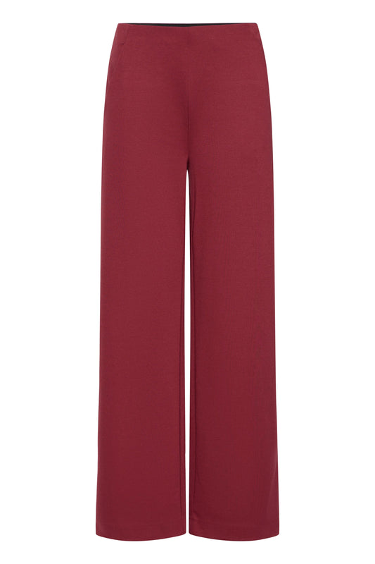 Ichi Kate Wide Trousers Rhododendron