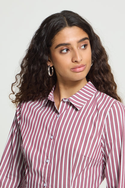 Ichi Dima Stripe Shirt Rhododendron Striped