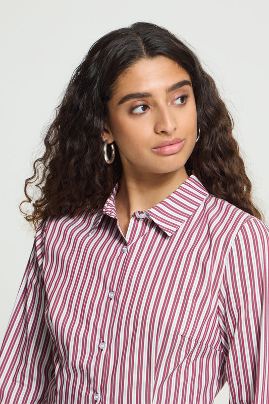 Ichi Dima Stripe Shirt Rhododendron Striped