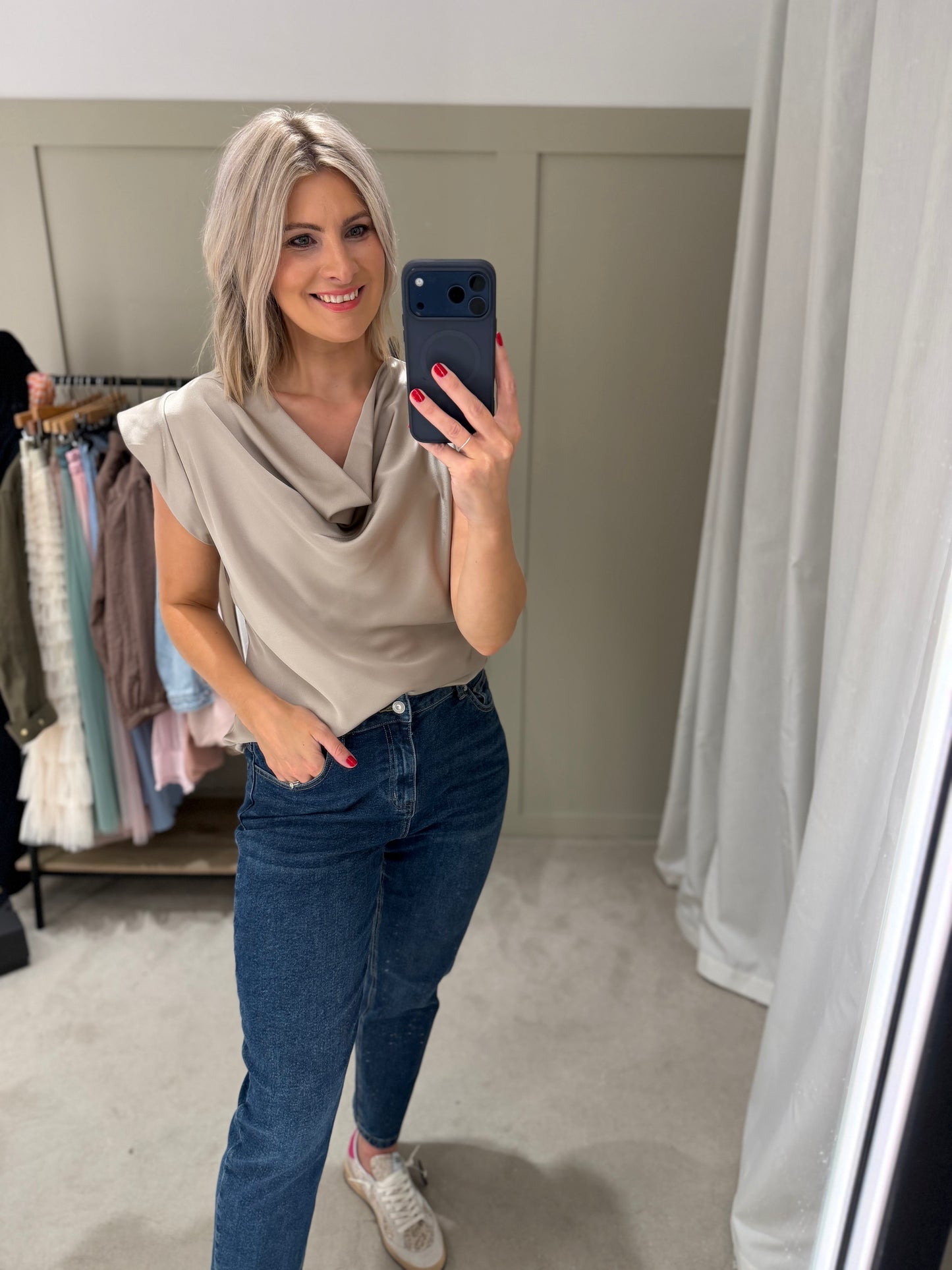 Kayla Satin Top Mink
