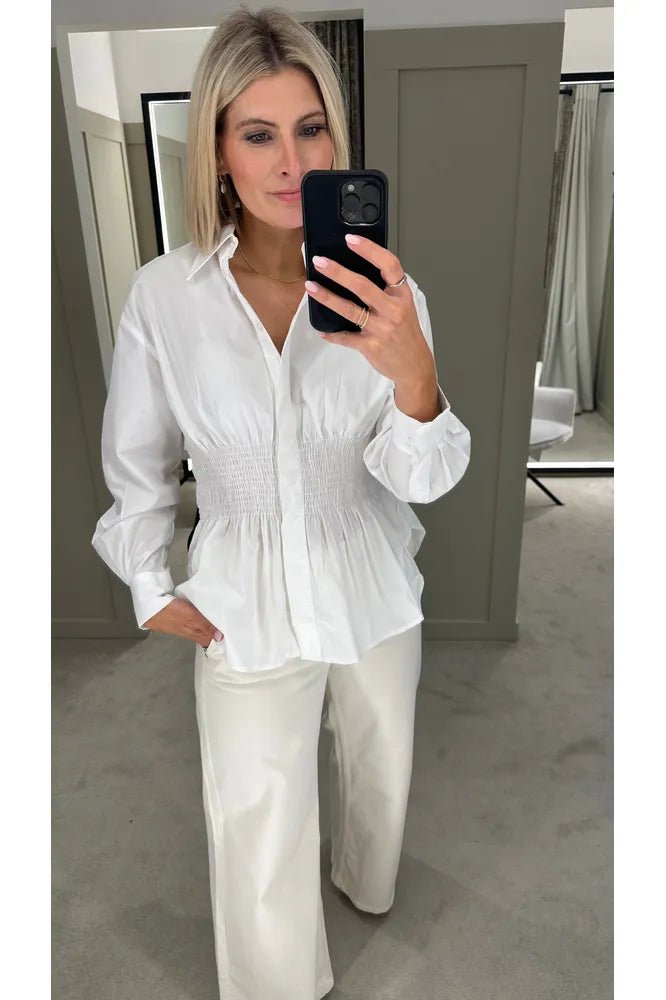 French Connection Cambria Smocked Shirt