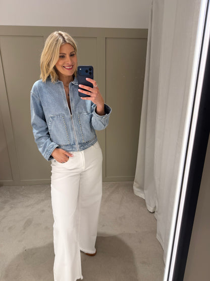 Amelia Light Denim Stud Jacket