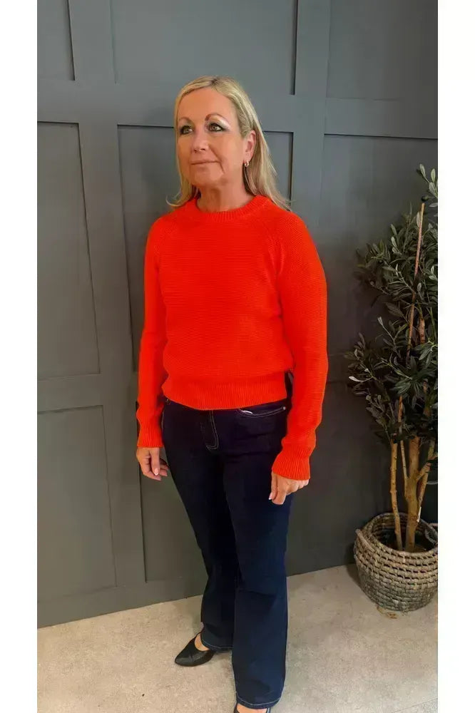 French Connection Orange Lily Mozart Crew Jumper