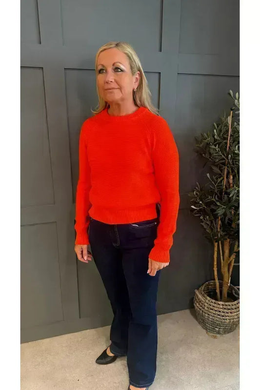French Connection Orange Lily Mozart Crew Jumper