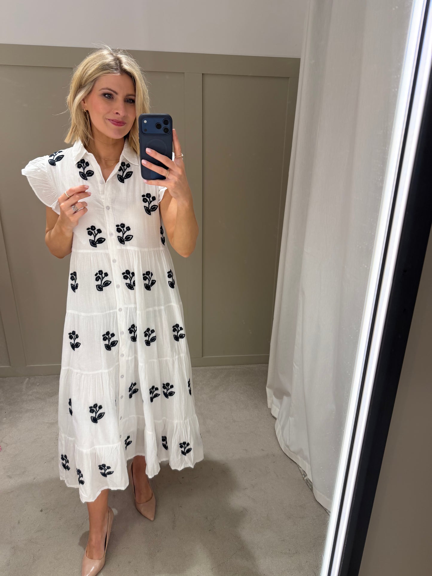 Dream Myrtia Dress White/Navy