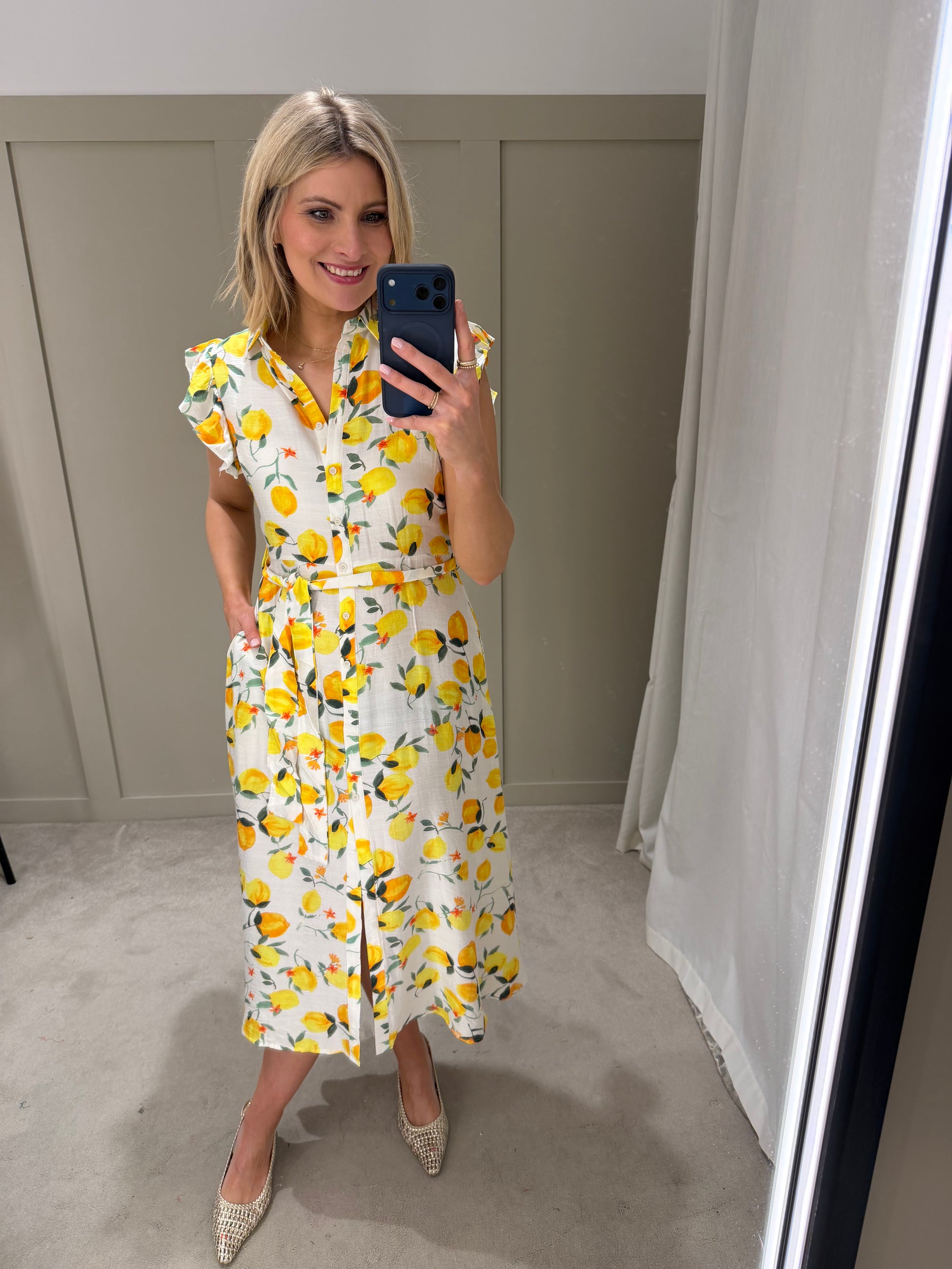 Killy Lemon Print Shirt Dress