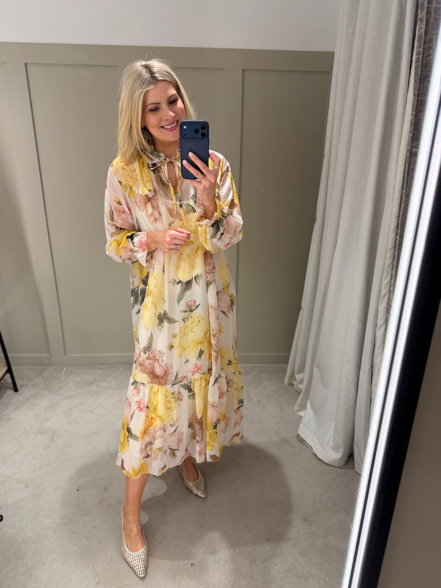 Carla Yellow Floral Dress