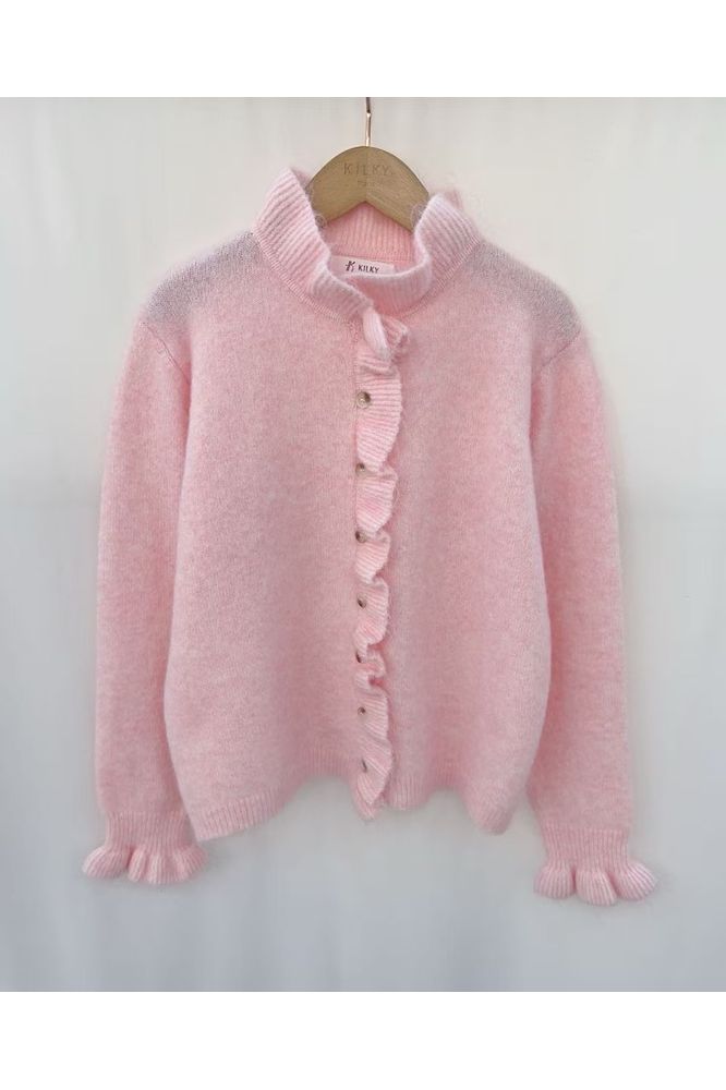 Killy Ruffle Cardi Rose
