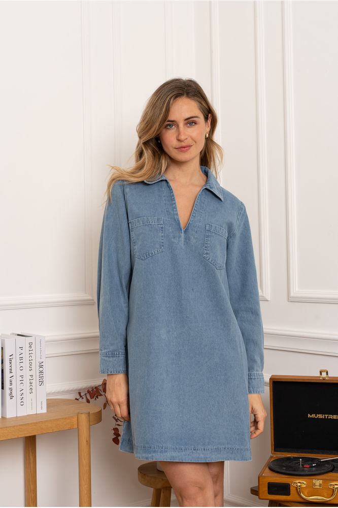 Killy Soft Denim Dress - Stonewash