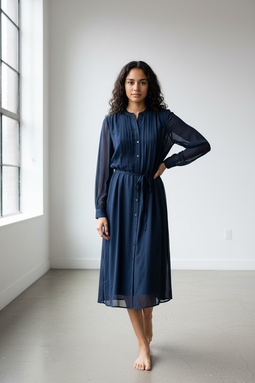Sen Shirt Dress Navy