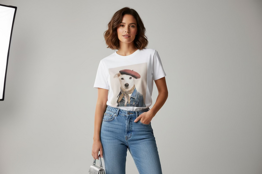 Carla French Glitter Dog T-Shirt