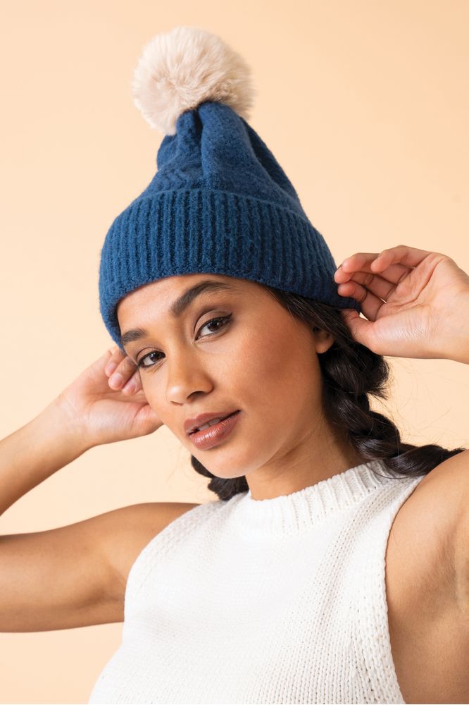 AW24 Powder Ingrid Bobble Hat