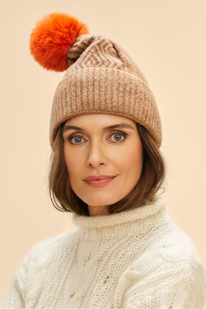 AW24 Powder Ingrid Bobble Hat