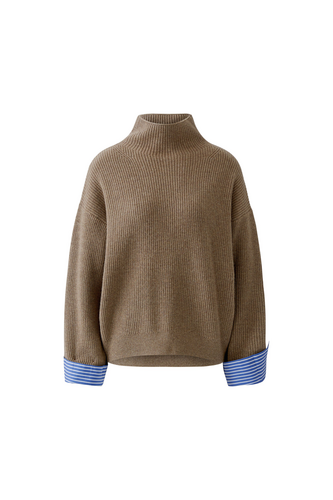 Oui Pullover Taupe Melange 97969