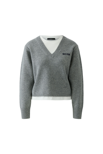 Oui Pullover Steel Grey 98037