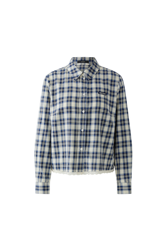 Oui Blouse White Blue 100416
