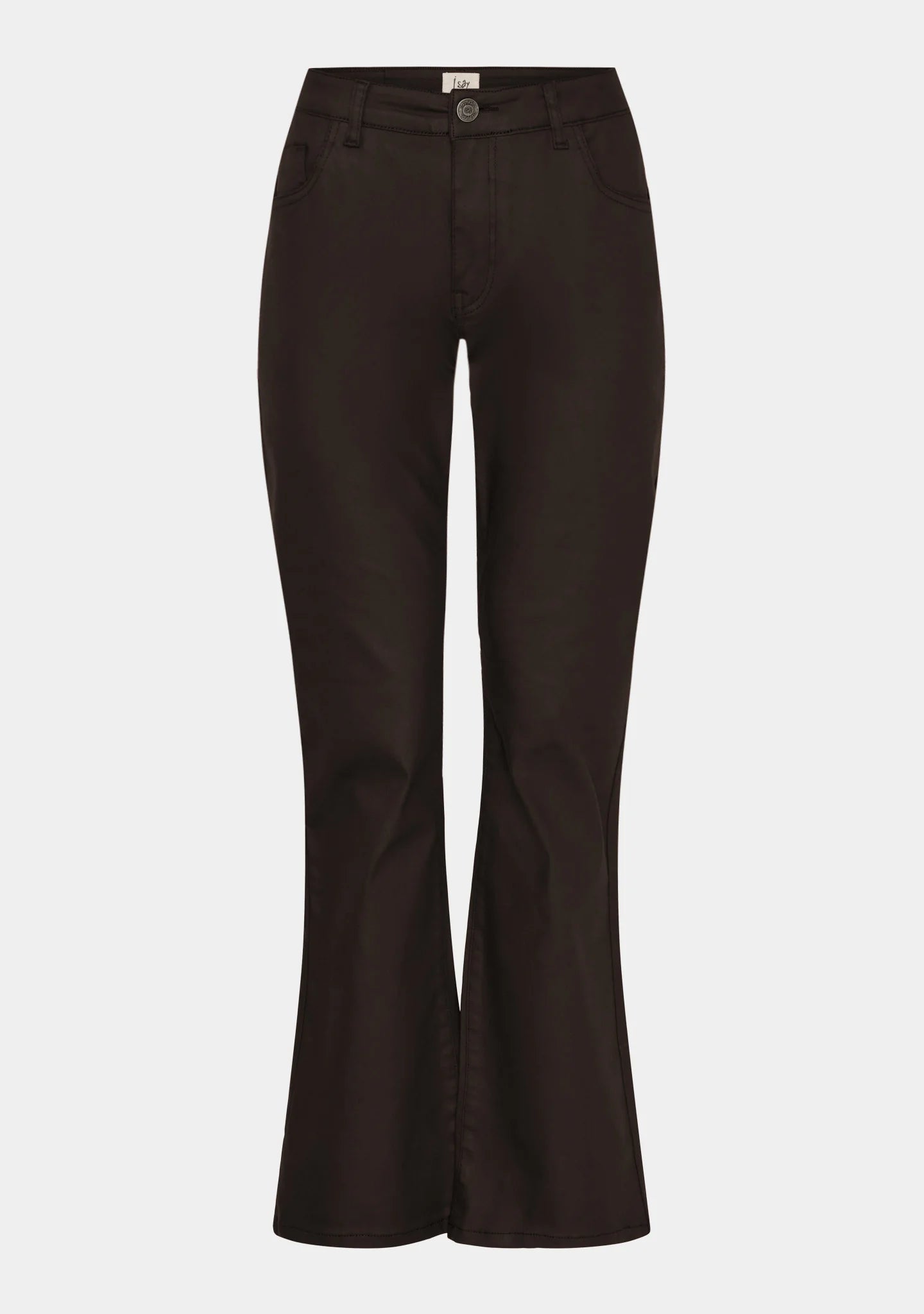 I Say Flare Coated Trouser-Dark Brown