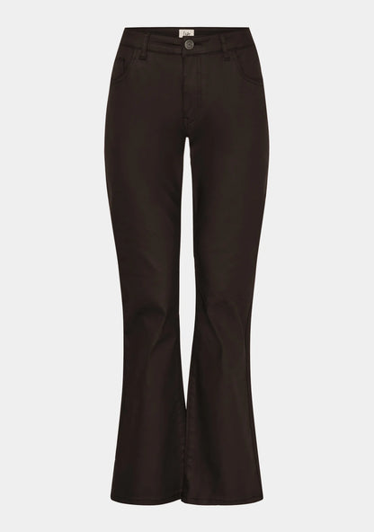 I Say Flare Coated Trouser-Dark Brown