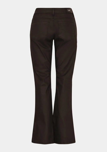 I Say Flare Coated Trouser-Dark Brown