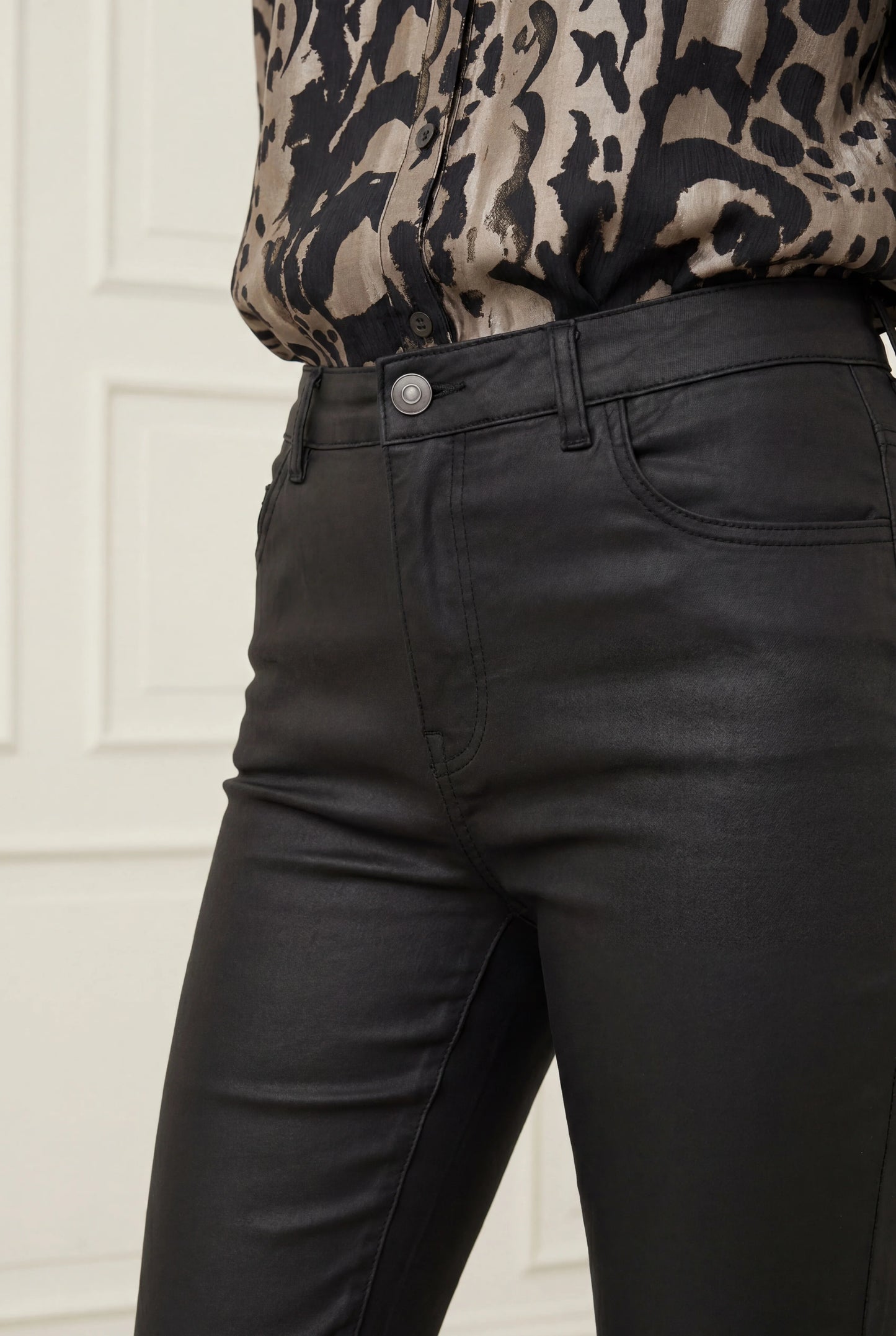 I Say Flare Coated Trouser-Black