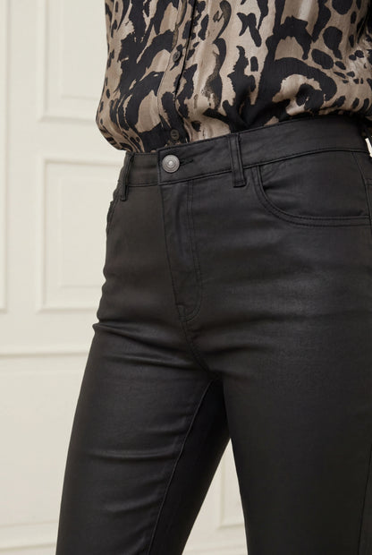 I Say Flare Coated Trouser-Black
