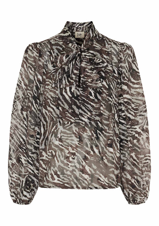 I Say Jill Blouse Flowing Brown