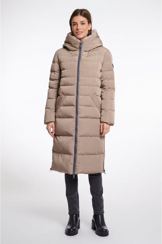 Rino & Pelle Keilafur Hooded Coat ToffeeSt