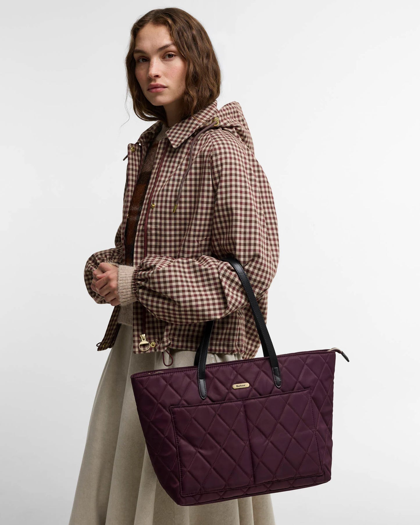 Barbour Quilted Tote Fig