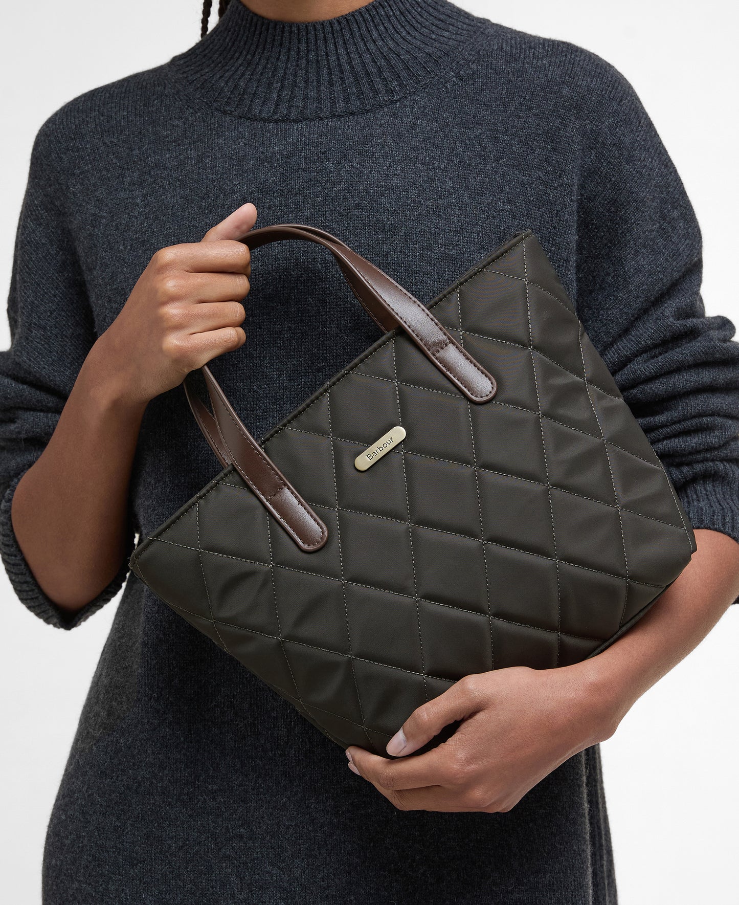 Barbour Mini Quilt Tote Bag Olive