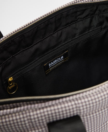Barbour Monaco Check Tote Bag Truffle