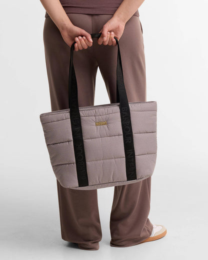 Barbour Monaco Check Tote Bag Truffle