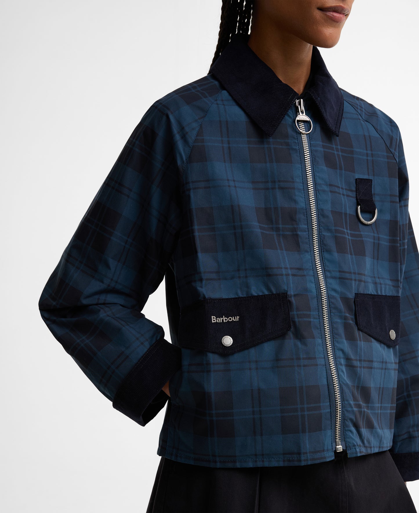 Barbour Baiton Cord Collar Tartan Casual Jacket