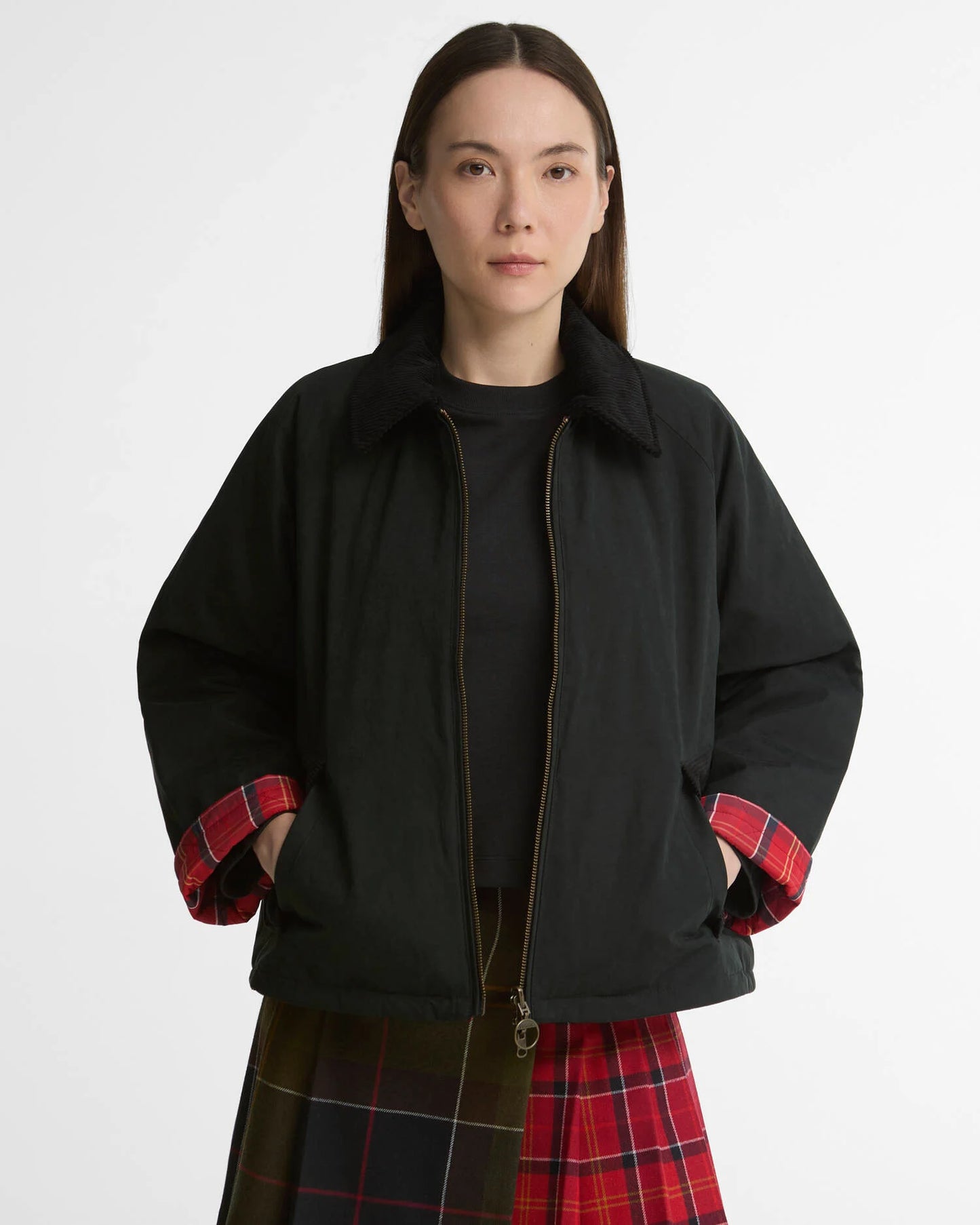 Barbour Dawn Reversible Jacket Black/Cardinal