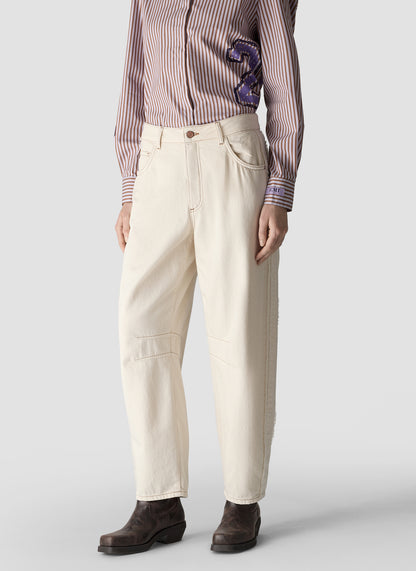 Le Comte Barrel Trousers-Macadamia
