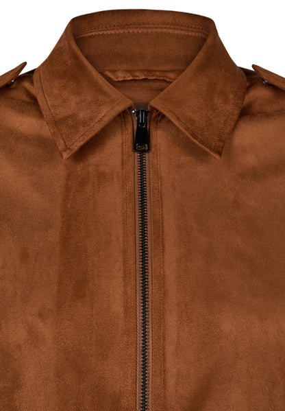 Le Comte Suede Jacket-Cinnamon