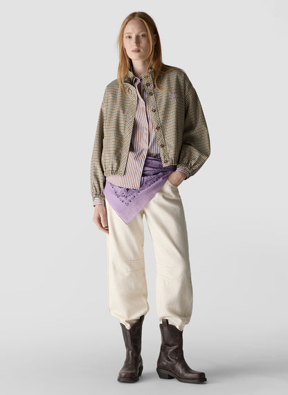 Le Comte Check Trench Jacket-Cinnamon