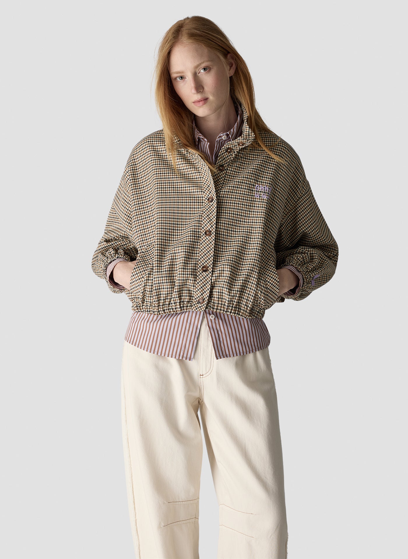 Le Comte Check Trench Jacket-Cinnamon