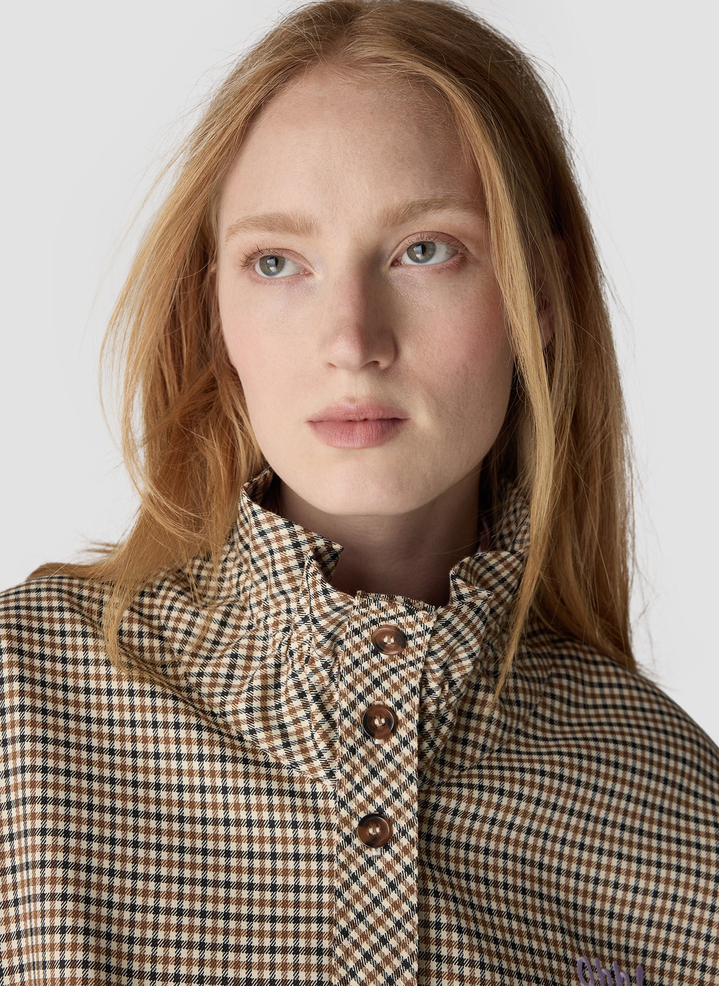 Le Comte Check Trench Jacket-Cinnamon