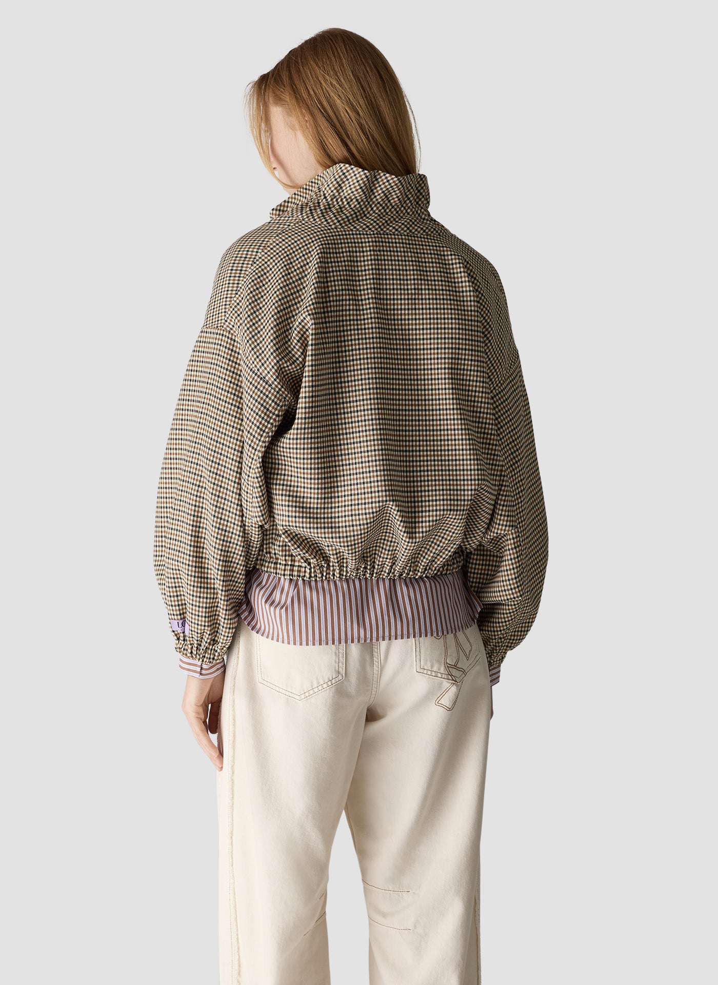 Le Comte Check Trench Jacket-Cinnamon
