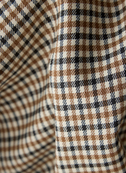 Le Comte Check Trench Jacket-Cinnamon