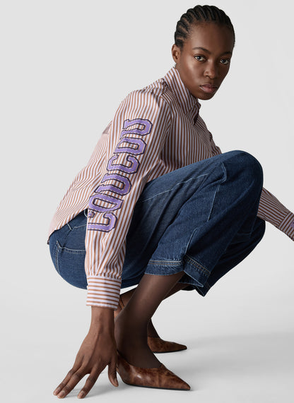 Le Comte Stripe Blouse-Cinnamon