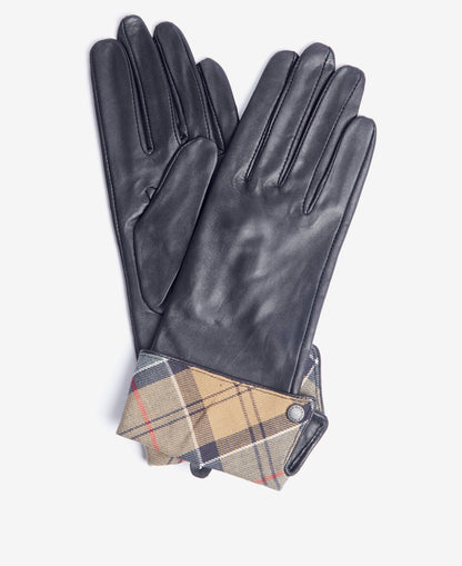 Barbour Lady Jane Gloves Black Dress Tartan